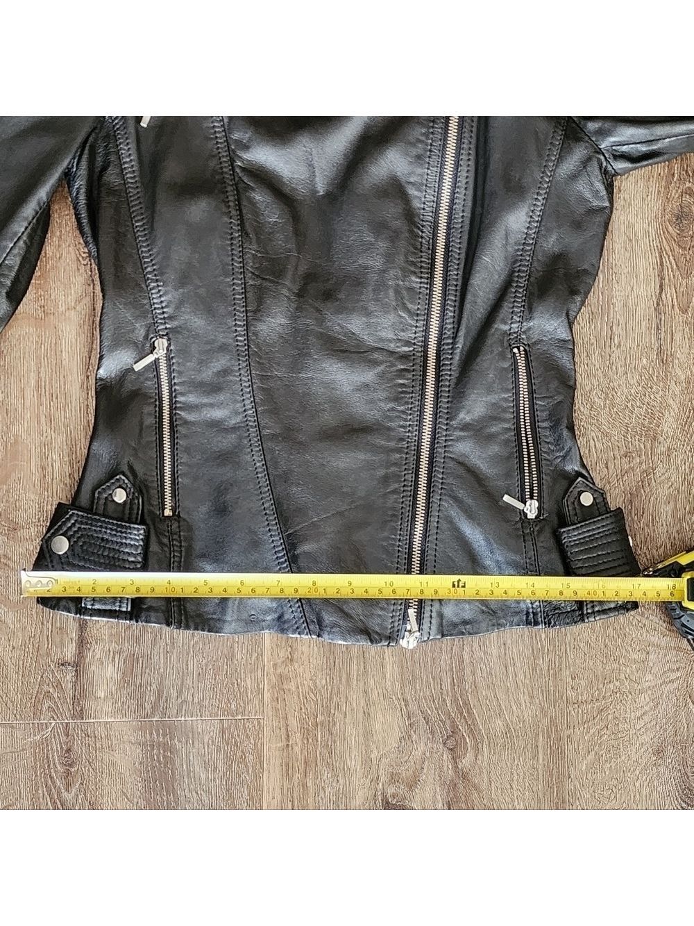 Danier Black Leather Biker Jacket #1814 - Picture 10 of 15